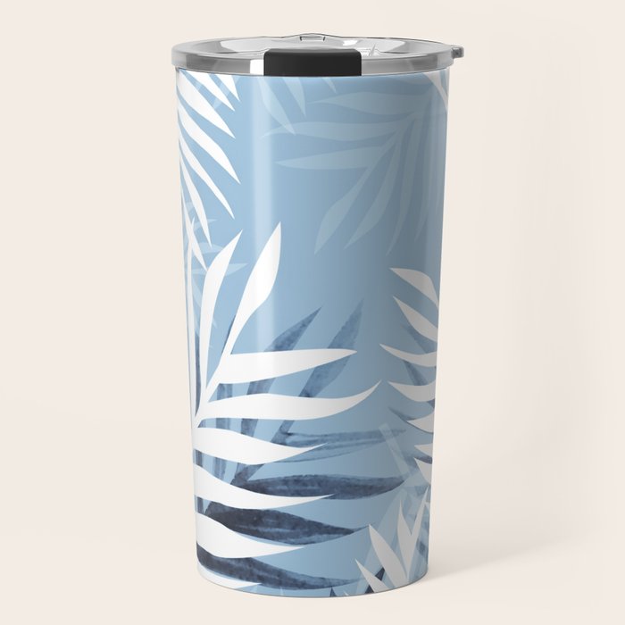 Tropical bliss - chambray blue Travel Mug Gallery Image 1
