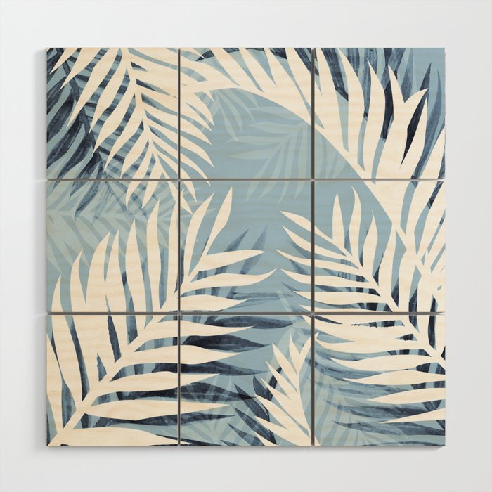 Tropical bliss - chambray blue Wood Wall Art Gallery Image 1