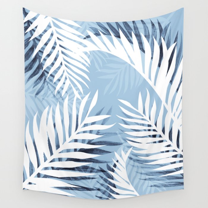 Tropical bliss - chambray blue Wall Tapestry Gallery Image 4