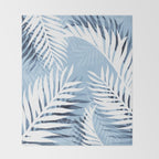 Tropical bliss - chambray blue Throw Blanket Gallery Image 2