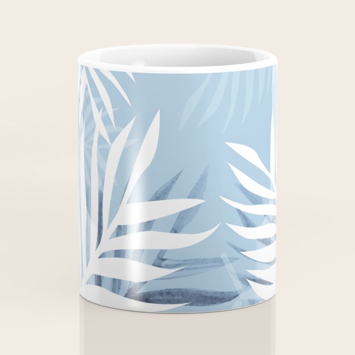 Tropical bliss - chambray blue Coffee Mug Gallery Image 4