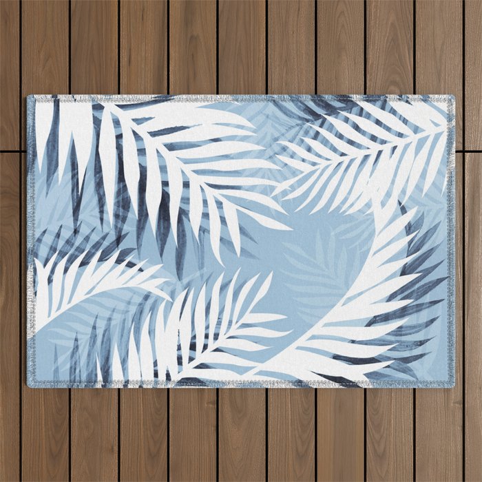 Tropical bliss - chambray blue Outdoor Rug Gallery Image 1