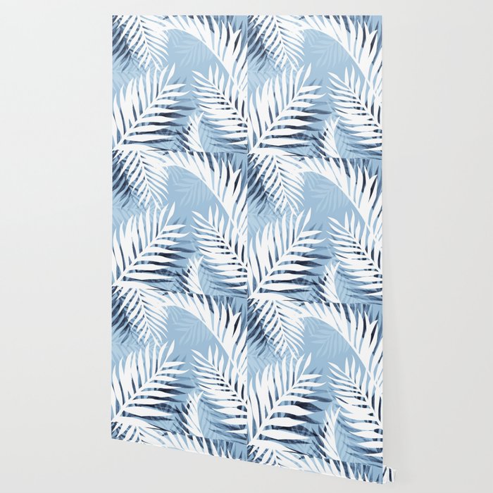 Tropical bliss - chambray blue Wallpaper Gallery Image 2