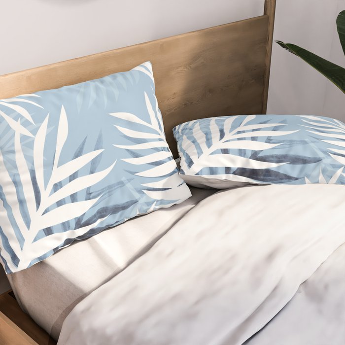 Tropical bliss - chambray blue Pillow Sham Gallery Image 2