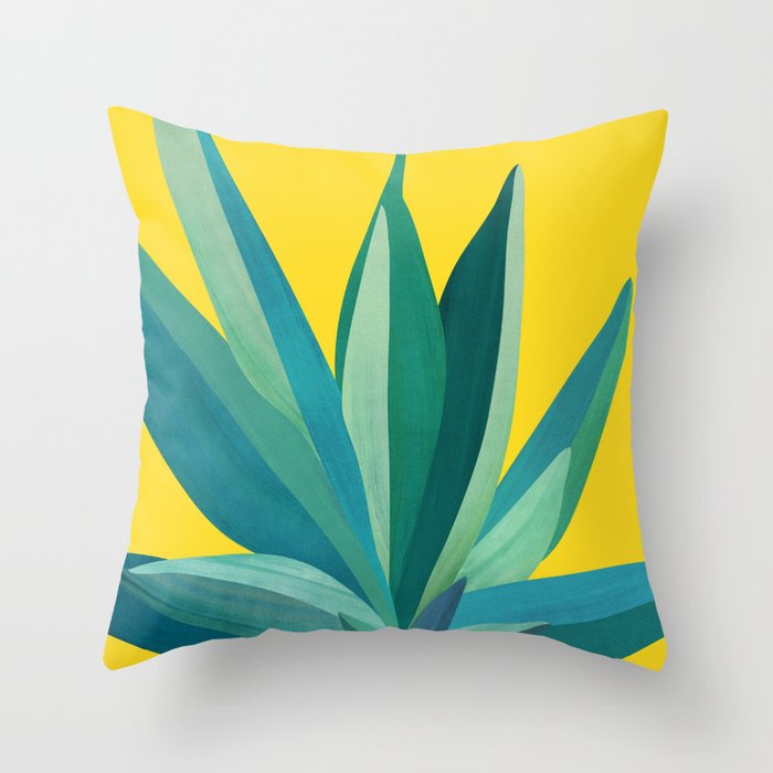 Spring Cactus Pop Botanical Throw Pillow Gallery Image 1