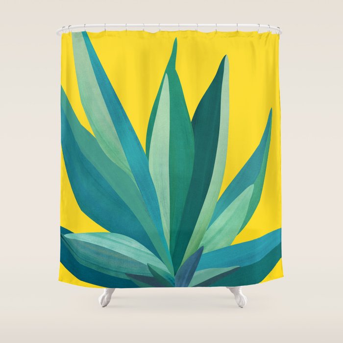 Spring Cactus Pop Botanical Shower Curtain Gallery Image 1
