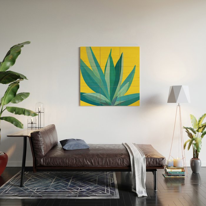 Spring Cactus Pop Botanical Wood Wall Art Gallery Image 2