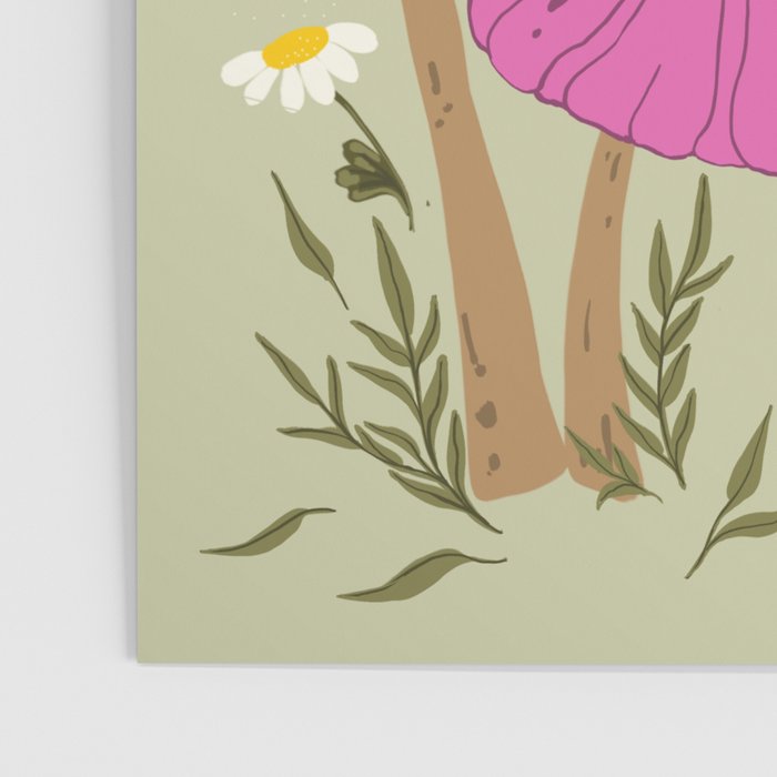 Colourful mushrooms, flowers and berries illustration  Poster Gallery Image 3