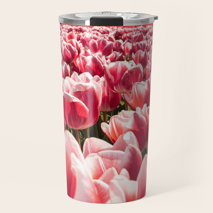 Tulip Field In Holland Floral Photo | Europe Travel Photography Red Flowers Spring Art Print Travel Mug Gallery Image 1