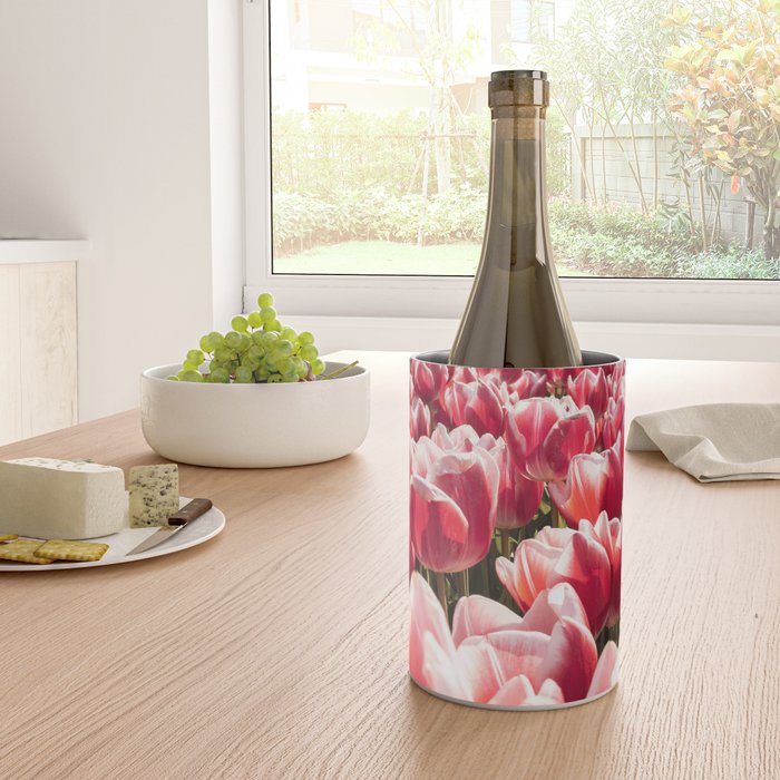 Tulip Field In Holland Floral Photo | Europe Travel Photography Red Flowers Spring Art Print Wine Chiller Gallery Image 4