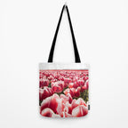 Tulip Field In Holland Floral Photo | Europe Travel Photography Red Flowers Spring Art Print Tote Bag Gallery Image 2