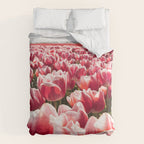 Tulip Field In Holland Floral Photo | Europe Travel Photography Red Flowers Spring Art Print Duvet Cover Gallery Image 6