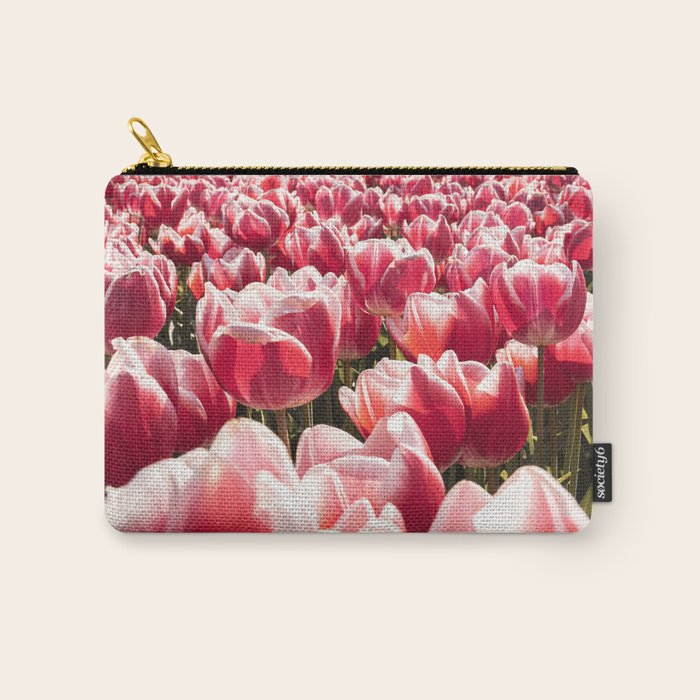 Tulip Field In Holland Floral Photo | Europe Travel Photography Red Flowers Spring Art Print Carry All Pouch Gallery Image 1