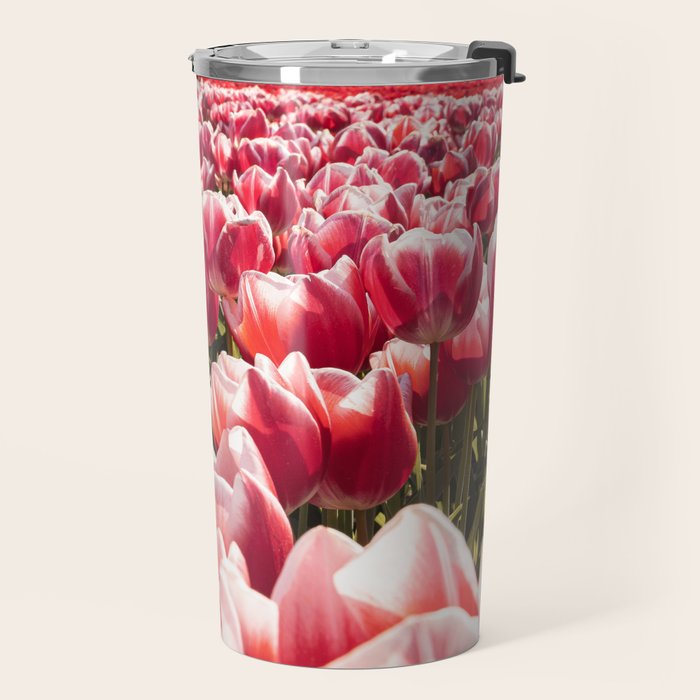 Tulip Field In Holland Floral Photo | Europe Travel Photography Red Flowers Spring Art Print Travel Mug Gallery Image 2