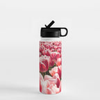 Tulip Field In Holland Floral Photo | Europe Travel Photography Red Flowers Spring Art Print Water Bottle Gallery Image 1
