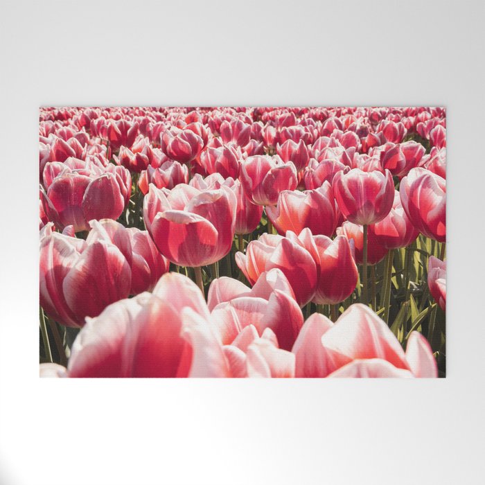 Tulip Field In Holland Floral Photo | Europe Travel Photography Red Flowers Spring Art Print Welcome Mat Gallery Image 1