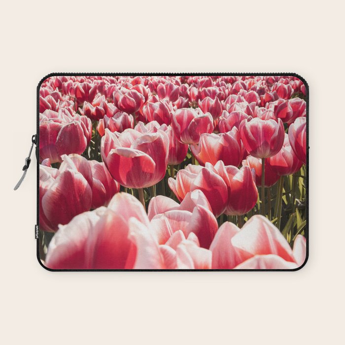 Tulip Field In Holland Floral Photo | Europe Travel Photography Red Flowers Spring Art Print Laptop Sleeve Gallery Image 1