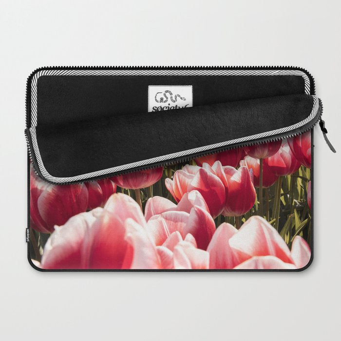 Tulip Field In Holland Floral Photo | Europe Travel Photography Red Flowers Spring Art Print Laptop Sleeve Gallery Image 2