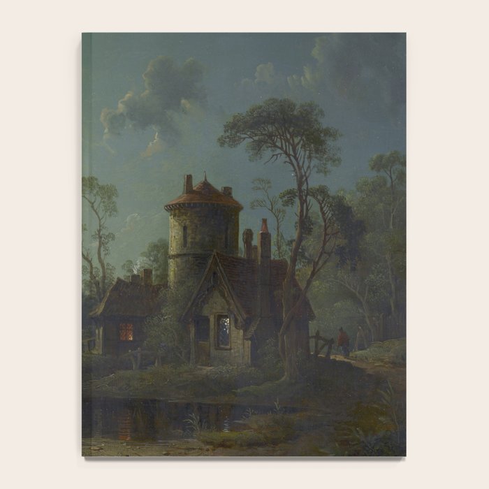 Moonlight River Cottage Antique Painting Notebook Gallery Image 4