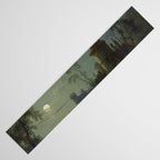 Moonlight River Cottage Antique Painting Table Runner Gallery Image 3