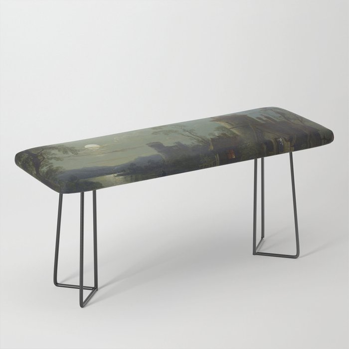 Moonlight River Cottage Antique Painting Bench Gallery Image 1