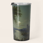 Moonlight River Cottage Antique Painting Travel Mug Gallery Image 3
