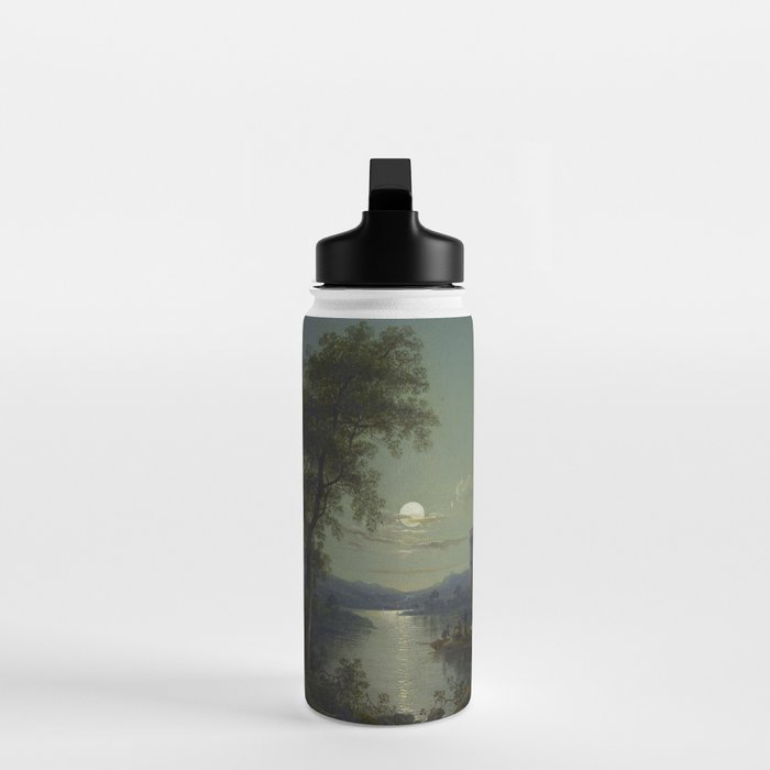 Moonlight River Cottage Antique Painting Water Bottle Gallery Image 3