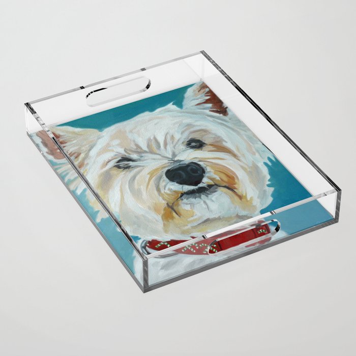 West Highland White Terrier Dog Portrait Acrylic Tray