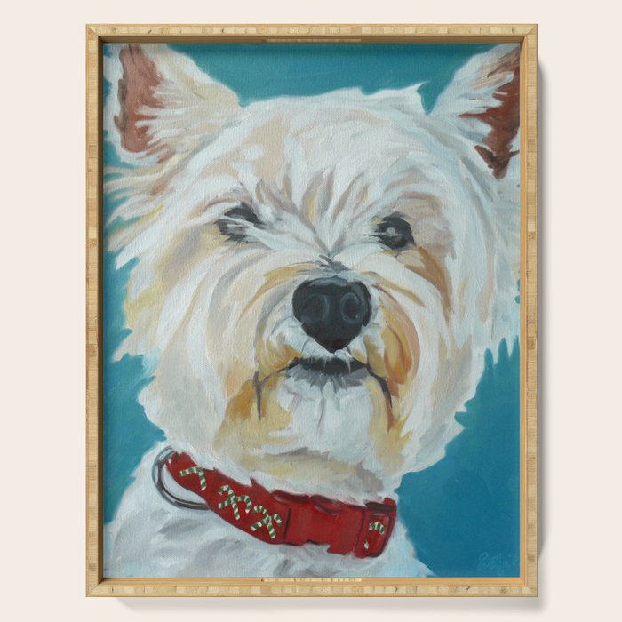 West Highland White Terrier Dog Portrait Serving Tray Gallery Image 1