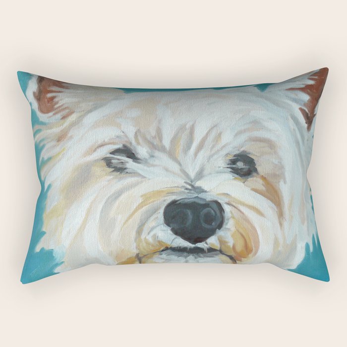 West Highland White Terrier Dog Portrait Rectangular Pillow Gallery Image 2