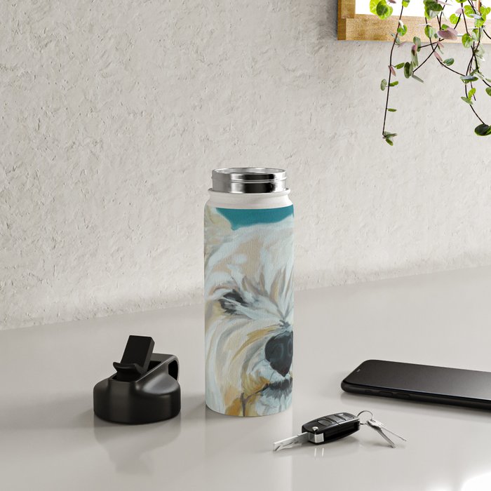 West Highland White Terrier Dog Portrait Water Bottle Gallery Image 4