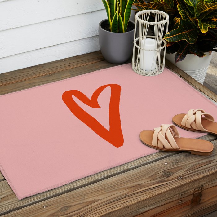 Heart Doodle Big 1 Outdoor Rug Gallery Image 2