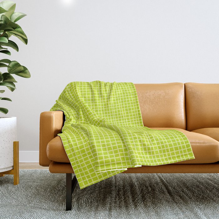 Fresh Lime Grid Throw Blanket Gallery Image 1