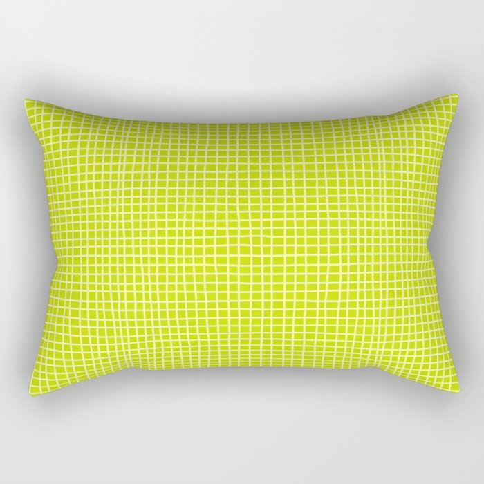 Fresh Lime Grid Rectangular Pillow Gallery Image 1