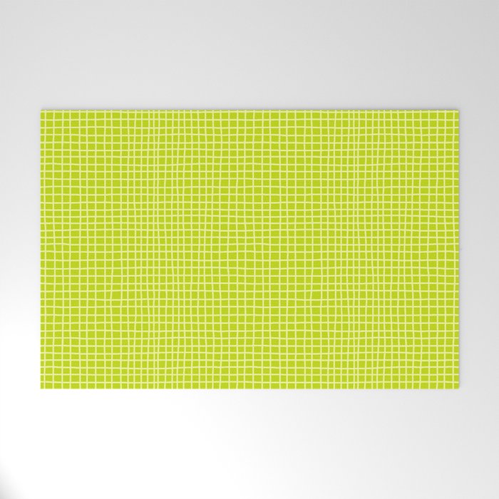 Fresh Lime Grid Welcome Mat Gallery Image 1