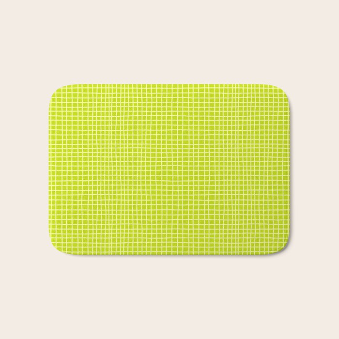 Fresh Lime Grid Bath Mat Gallery Image 1