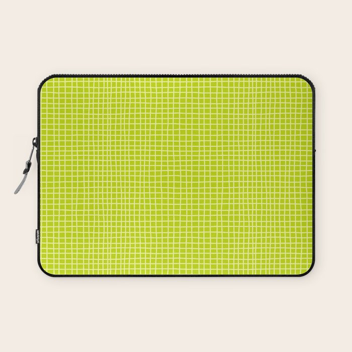 Fresh Lime Grid Laptop Sleeve Gallery Image 1