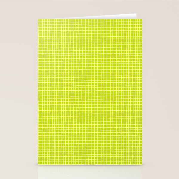 Fresh Lime Grid Stationery Card Gallery Image 1