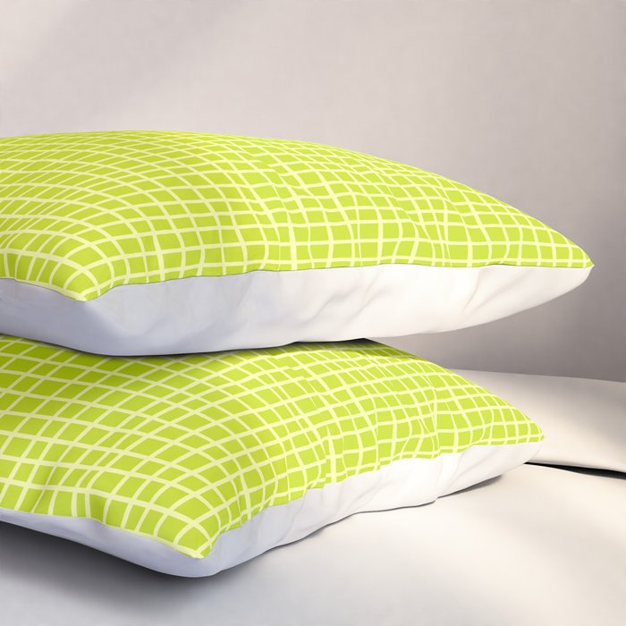 Fresh Lime Grid Pillow Sham Gallery Image 3