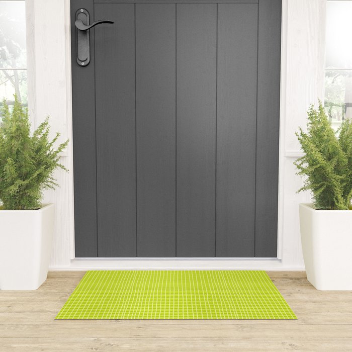 Fresh Lime Grid Welcome Mat Gallery Image 3