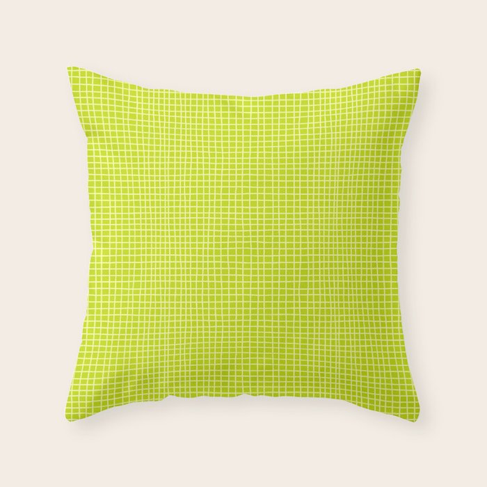 Fresh Lime Grid Throw Pillow Gallery Image 6