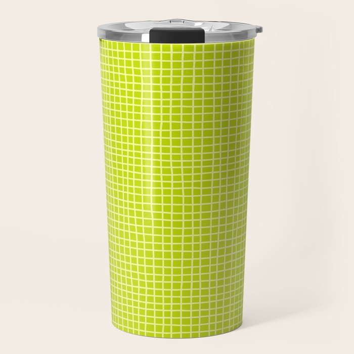 Fresh Lime Grid Travel Mug Gallery Image 1