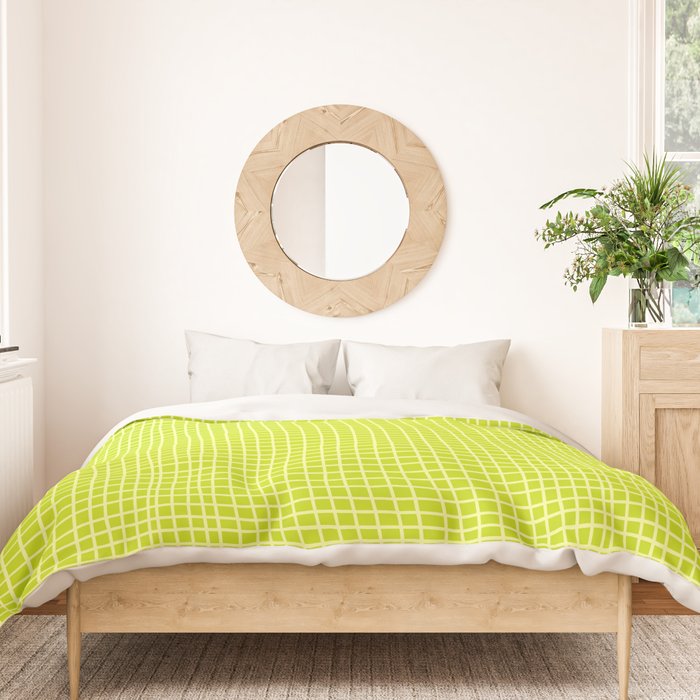 Fresh Lime Grid Duvet Cover Gallery Image 3