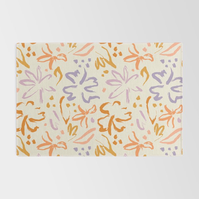Colorful abstract flower art pattern Rug Gallery Image 2