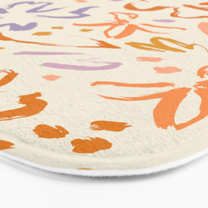 Colorful abstract flower art pattern Bath Mat Gallery Image 3