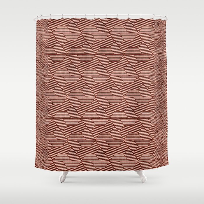 cadence triangles - rust Shower Curtain Gallery Image 1