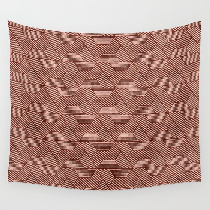 cadence triangles - rust Wall Tapestry Gallery Image 4