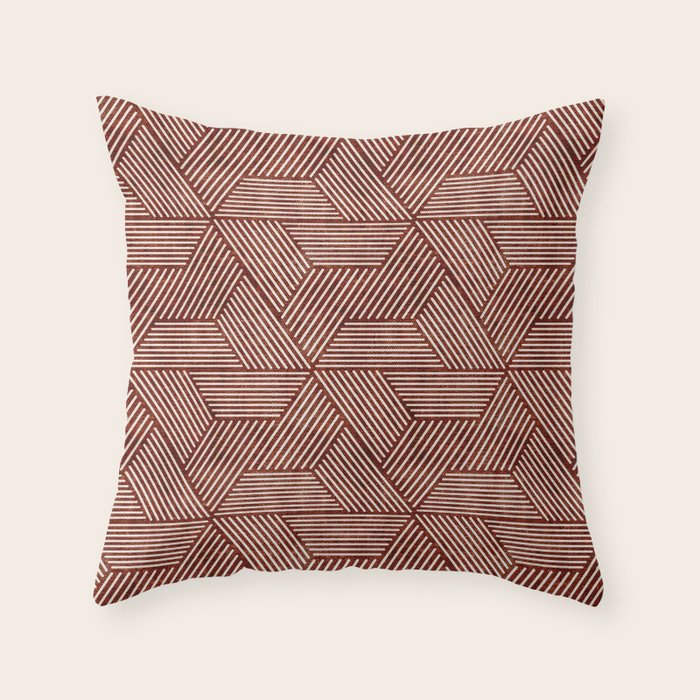 cadence triangles - rust Throw Pillow Gallery Image 6