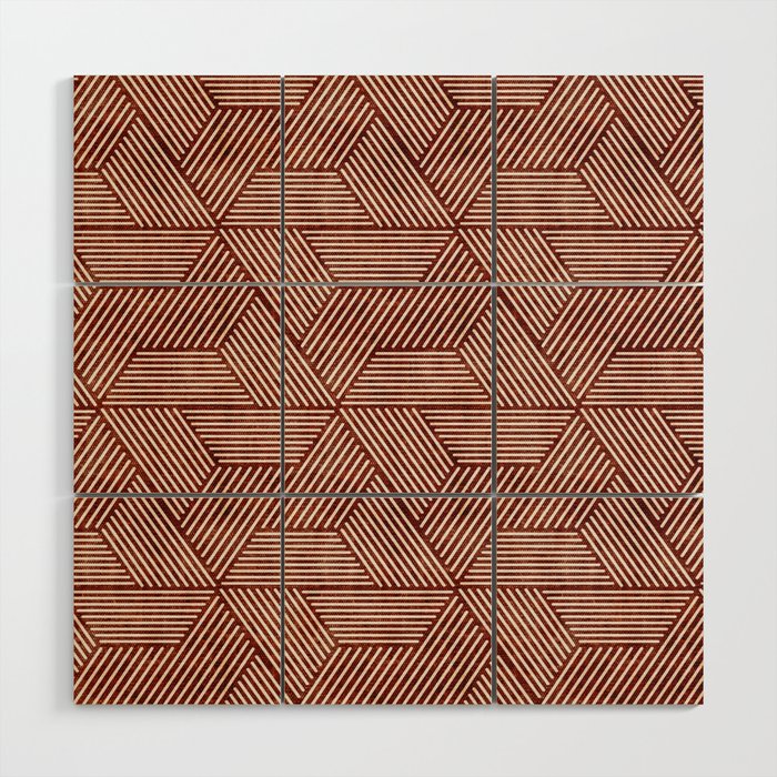 cadence triangles - rust Wood Wall Art Gallery Image 1