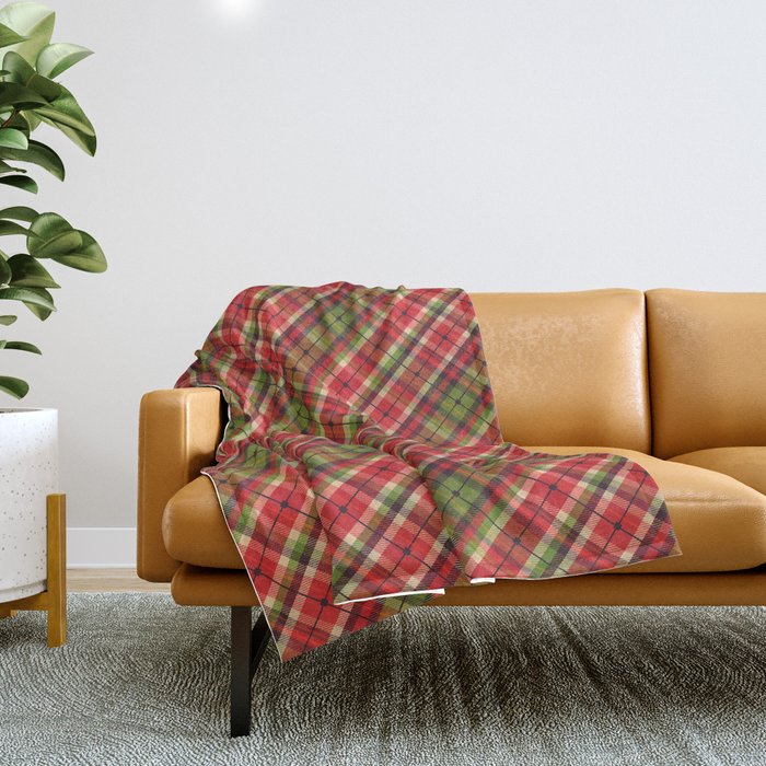Christmas Tartan Throw Blanket Gallery Image 1